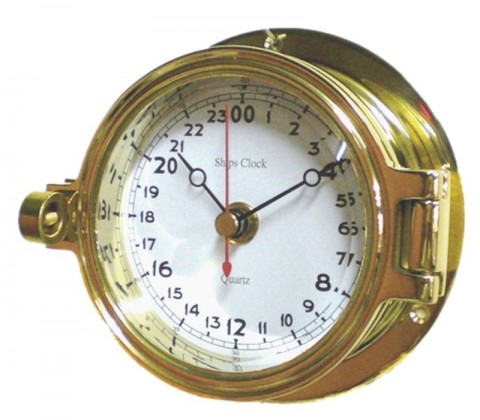 Brass 24 Hour Marine Clock 116mm